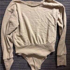 Beige Women's Long Sleeve Bodysuit